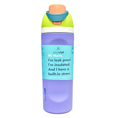 Ecovial 19 OZ - Vacuum Bottle Sip n Swig 570 ML (Purple) - Jaiman Toys