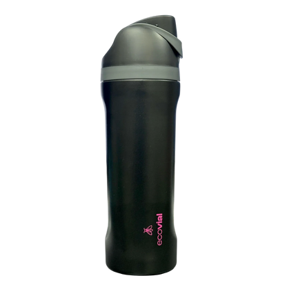 Ecovial 19 OZ - Vacuum Bottle Sip n Swig 570 ML (Black) - Jaiman Toys