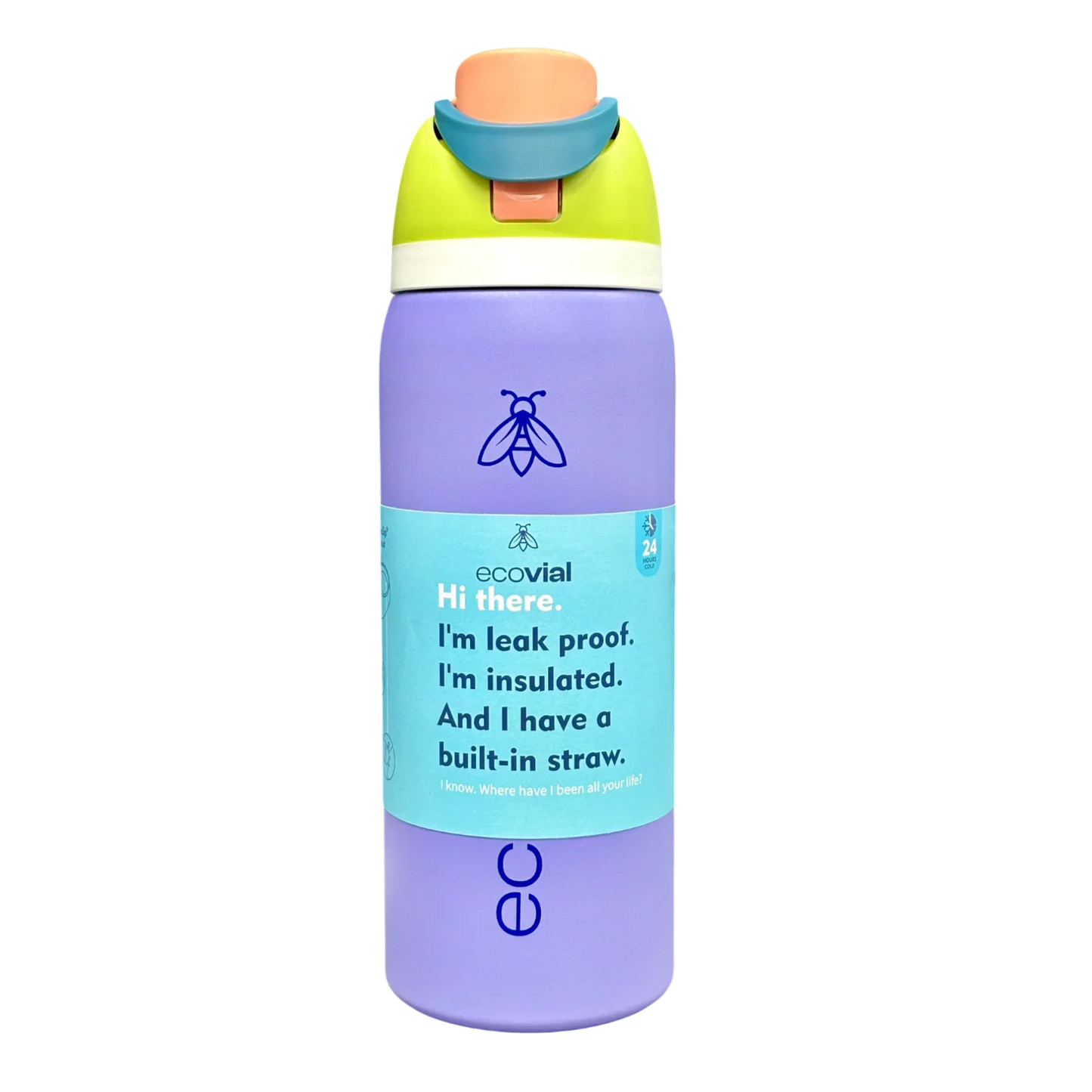 Ecovial 32 OZ - Vacuum Bottle Sip n Swig 960 ML (Purple) - Jaiman Toys