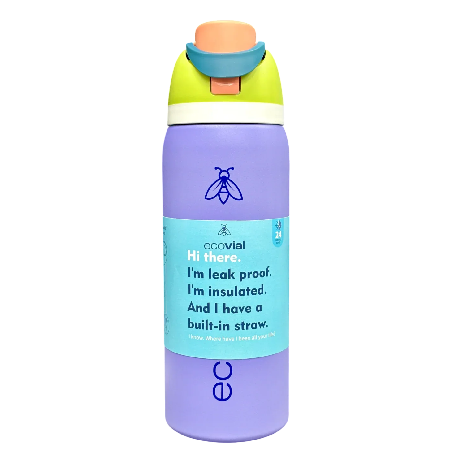 Ecovial 32 OZ - Vacuum Bottle Sip n Swig 960 ML (Purple) - Jaiman Toys