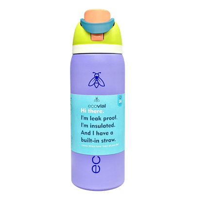 Ecovial 32 OZ - Vacuum Bottle Sip n Swig 960 ML (Purple) - Jaiman Toys