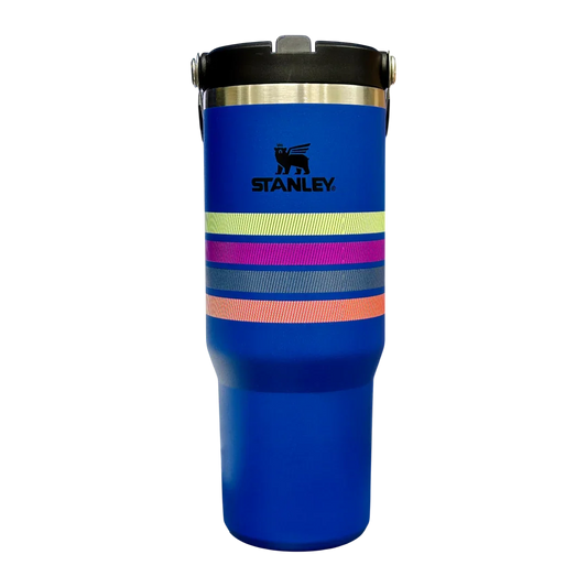 Stanley IceFlow™ Flip Straw Tumbler | 887ml (30 oz) – Dark Blue | Vacuum Insulated Stainless Steel Bottle with Flip Straw, Leak-Resistant Lid & Handle - Jaiman Toys