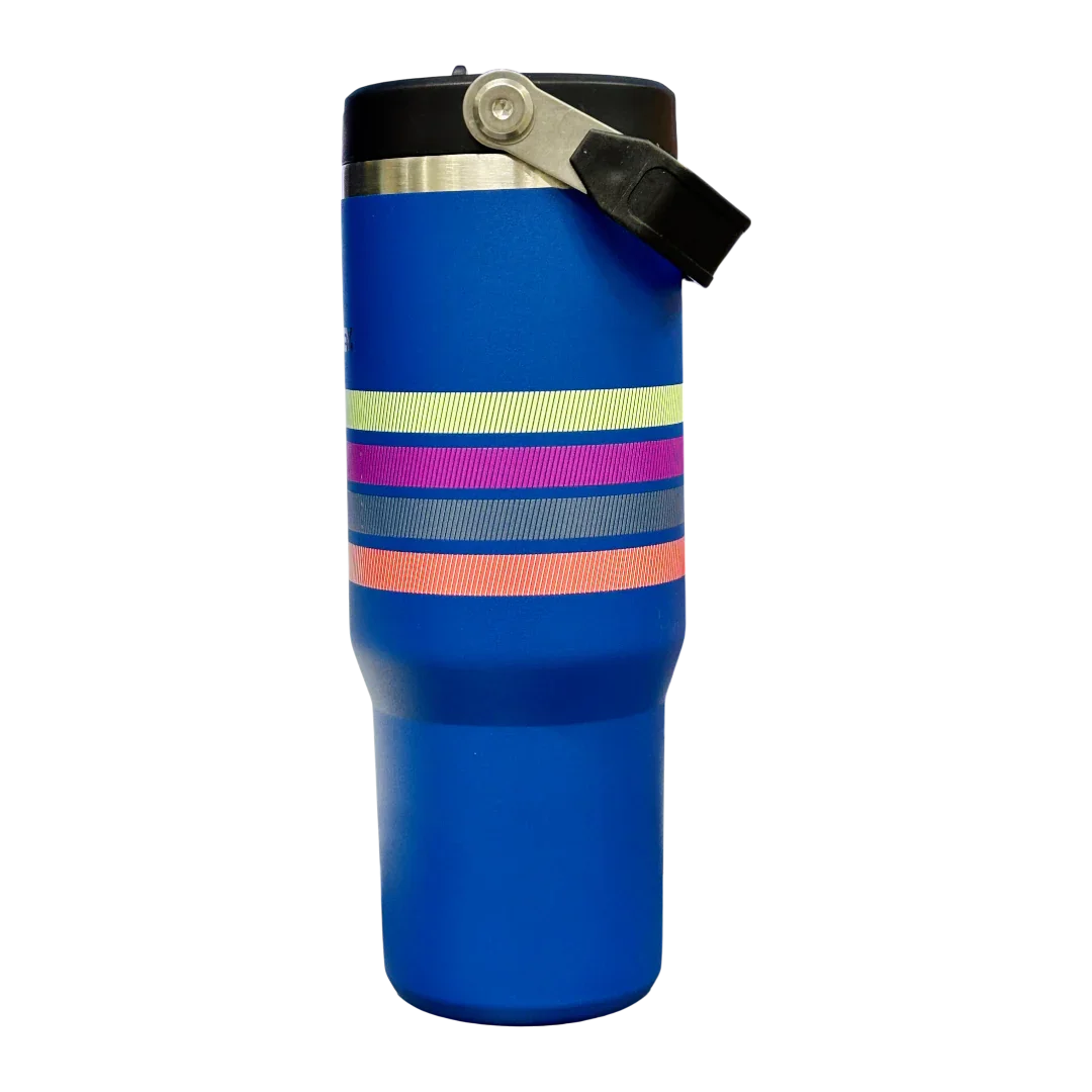 Stanley IceFlow™ Flip Straw Tumbler | 887ml (30 oz) – Dark Blue | Vacuum Insulated Stainless Steel Bottle with Flip Straw, Leak-Resistant Lid & Handle - Jaiman Toys
