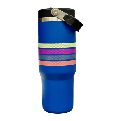 Stanley IceFlow™ Flip Straw Tumbler | 887ml (30 oz) – Dark Blue | Vacuum Insulated Stainless Steel Bottle with Flip Straw, Leak-Resistant Lid & Handle - Jaiman Toys