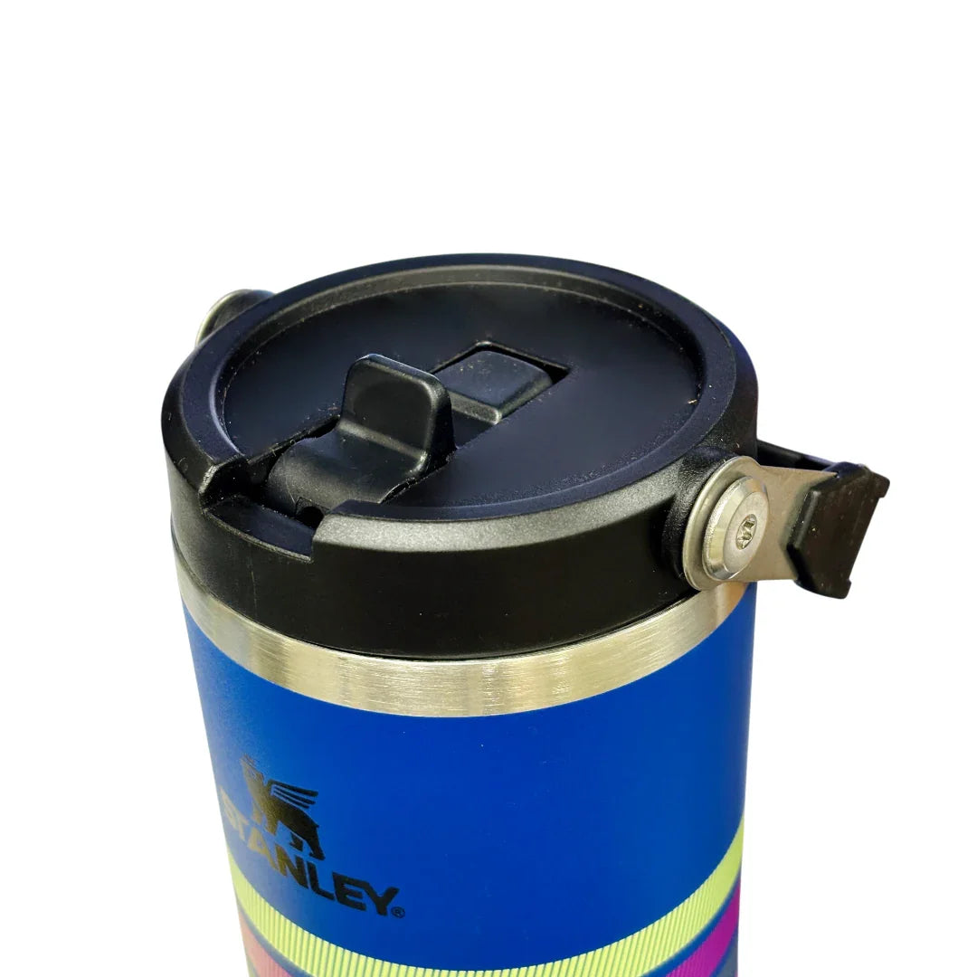 Stanley IceFlow™ Flip Straw Tumbler | 887ml (30 oz) – Dark Blue | Vacuum Insulated Stainless Steel Bottle with Flip Straw, Leak-Resistant Lid & Handle - Jaiman Toys