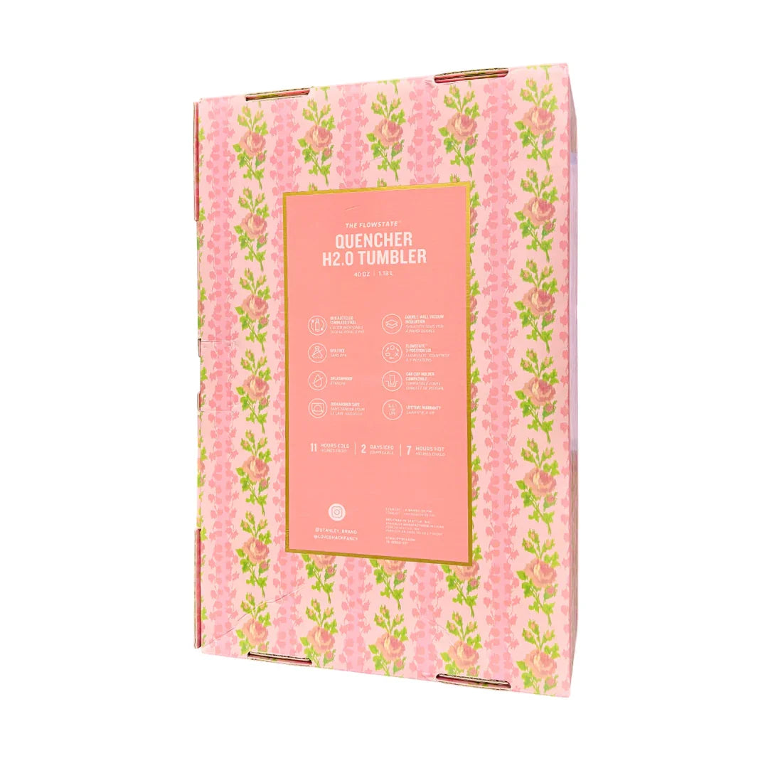 Stanley x LoveShackFancy Quencher H2.0 – 40 Oz Floral Glam Tumbler with Straw - Jaiman Toys