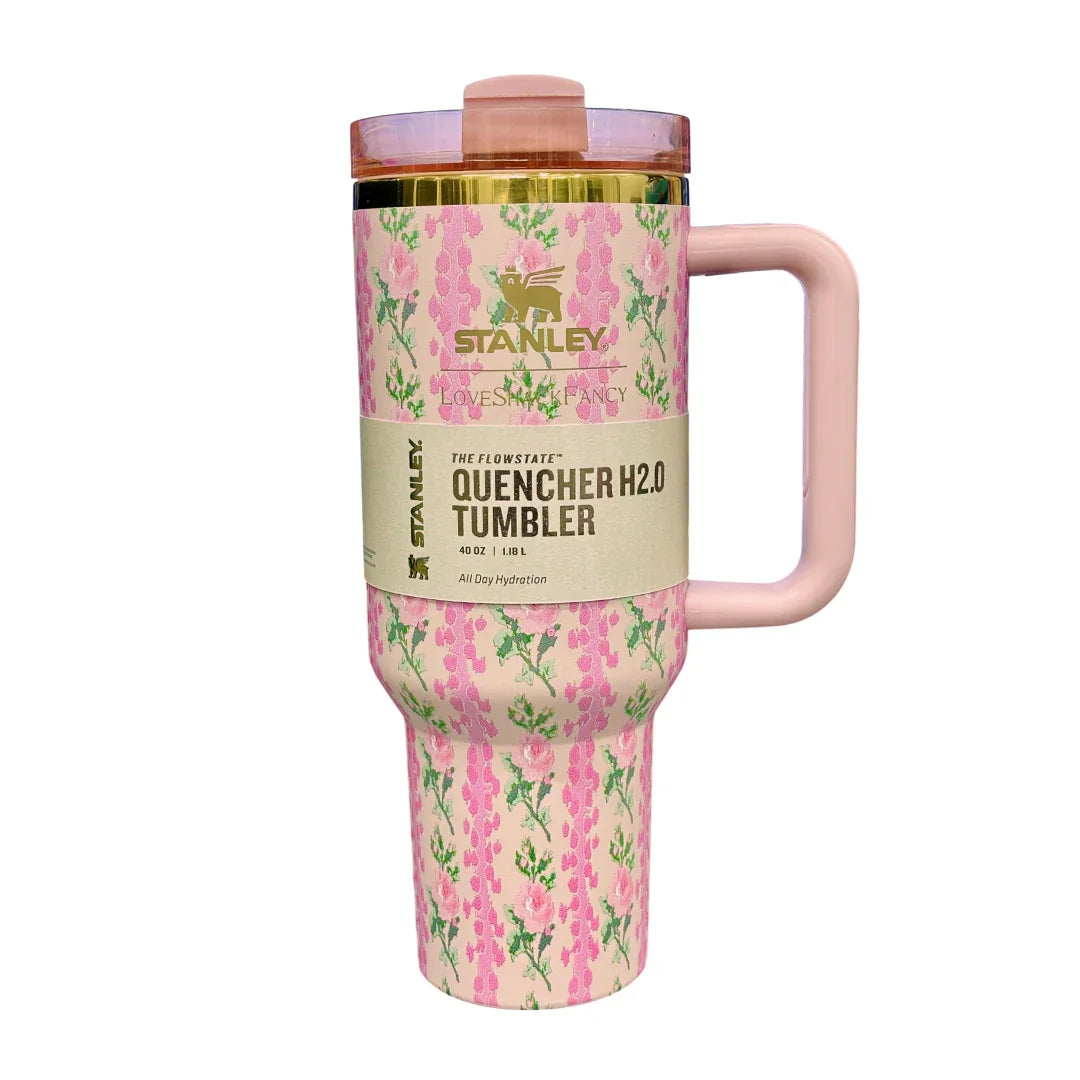 Stanley x LoveShackFancy Quencher H2.0 – 40 Oz Floral Glam Tumbler with Straw - Jaiman Toys