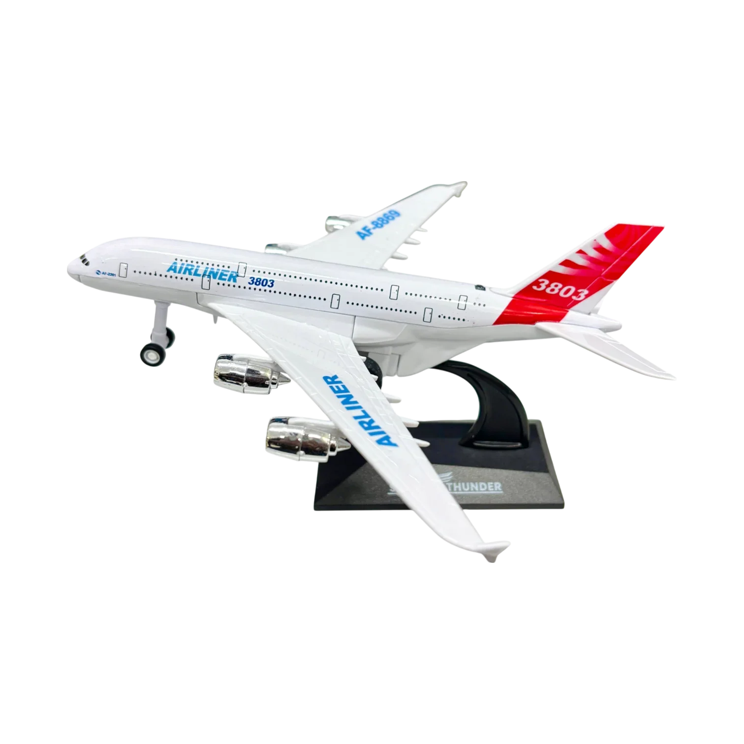 Alloy Diecast Airliner Pull-Back Action with Light & Sound - 1:400 Scale (White) - Jaiman Toys