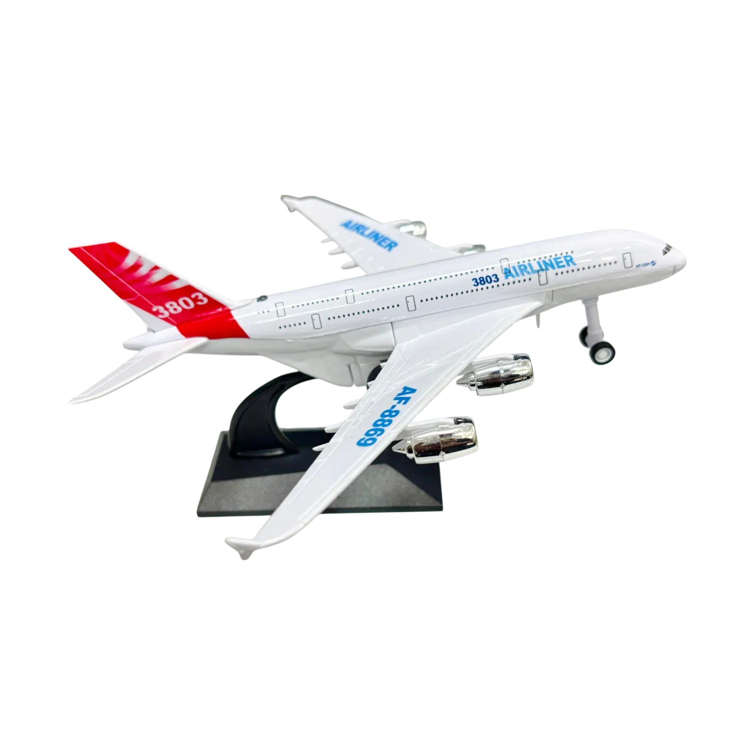 Alloy Diecast Airliner Pull-Back Action with Light & Sound - 1:400 Scale (White) - Jaiman Toys