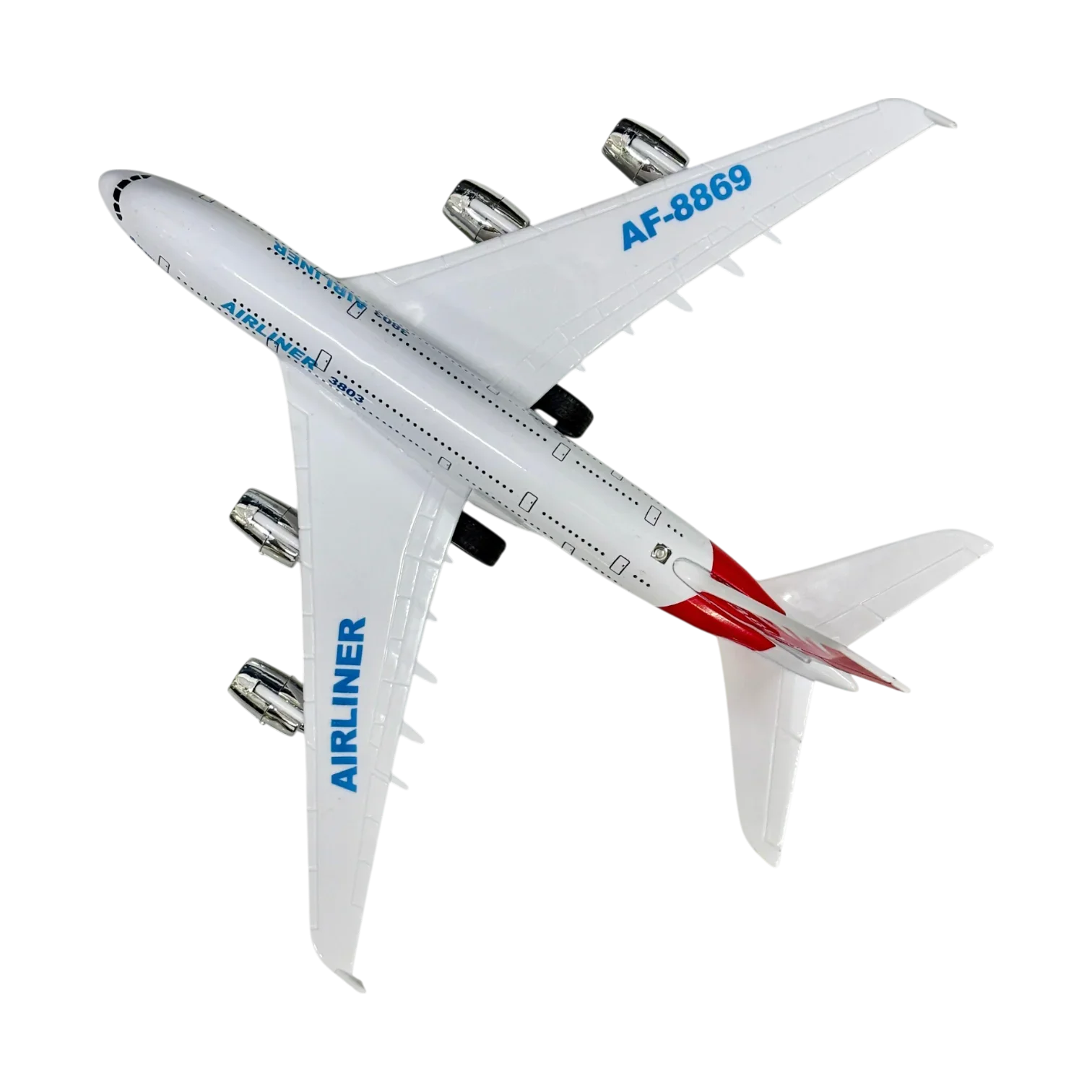 Alloy Diecast Airliner Pull-Back Action with Light & Sound - 1:400 Scale (White) - Jaiman Toys
