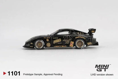 Mini GT 1:64 Blister Pack Mazda RX-7 LB Super Silhouette FD-NILES Black | Liberty Walk Widebody | Premium Diecast Model MGT01101-BL