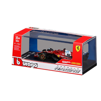 Official Bburago 1:64 Ferrari SF-25 No. 16 Charles Leclerc 2025 Australian Grand Prix F1 Formula Racing Diecast Scale Model Car for Collectors