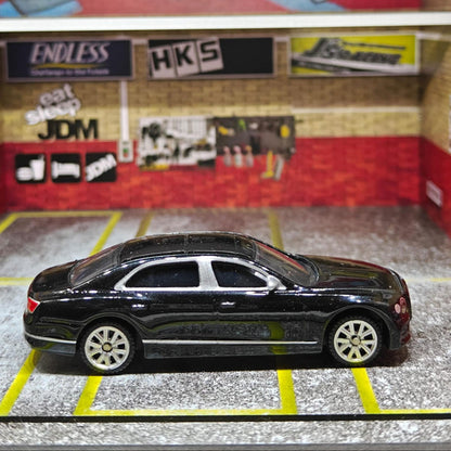 CCA 1:70 Bentley Flying Spur Hybrid L04-01 Die-Cast Model Car | Black Luxury Sedan with Detailed Interior, Silver Wheels & Metal Base | Premium Collectible Miniature