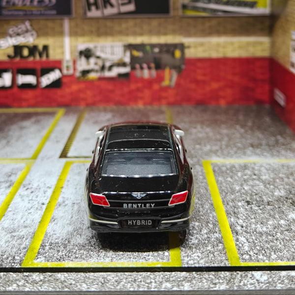 CCA 1:70 Bentley Flying Spur Hybrid L04-01 Die-Cast Model Car | Black Luxury Sedan with Detailed Interior, Silver Wheels & Metal Base | Premium Collectible Miniature