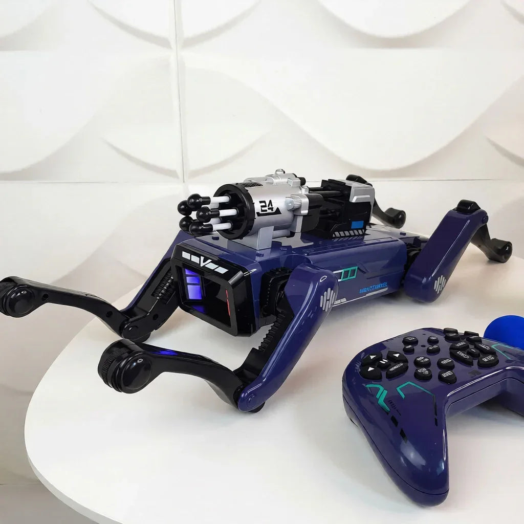 Mechanical Robot Dog Toy with Voice Command & Remote Control – Smart Interactive Walking Robot with Lights & Action Features for Kids (Blue)