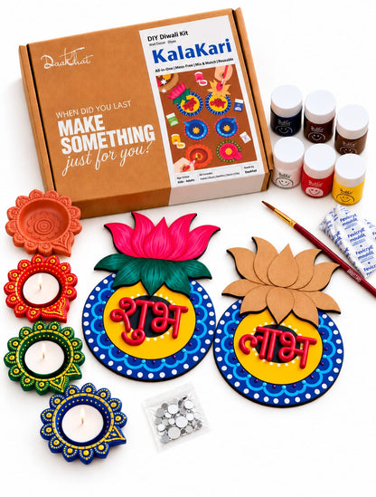 Dastkhat KalaKari DIY Diwali Kit wall decor and diya painting