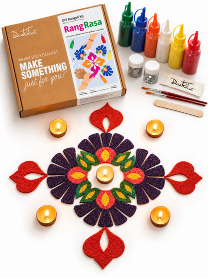 Dastkhat Rang Rasa DIY MDF Rangoli Kit Royal Flora design
