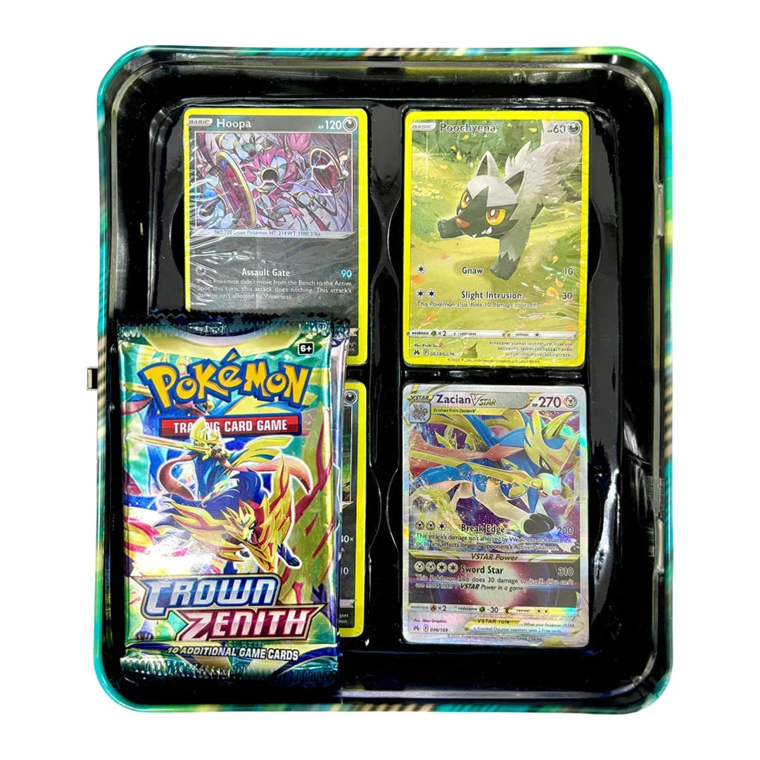 Playing Cards Sword & Shield Crown Zenith Tin Box With Cards (Green) Jaiman Toys Playing Cards Sword & Shield Crown Zenith Tin Box With Cards (Green) Jaiman Toys