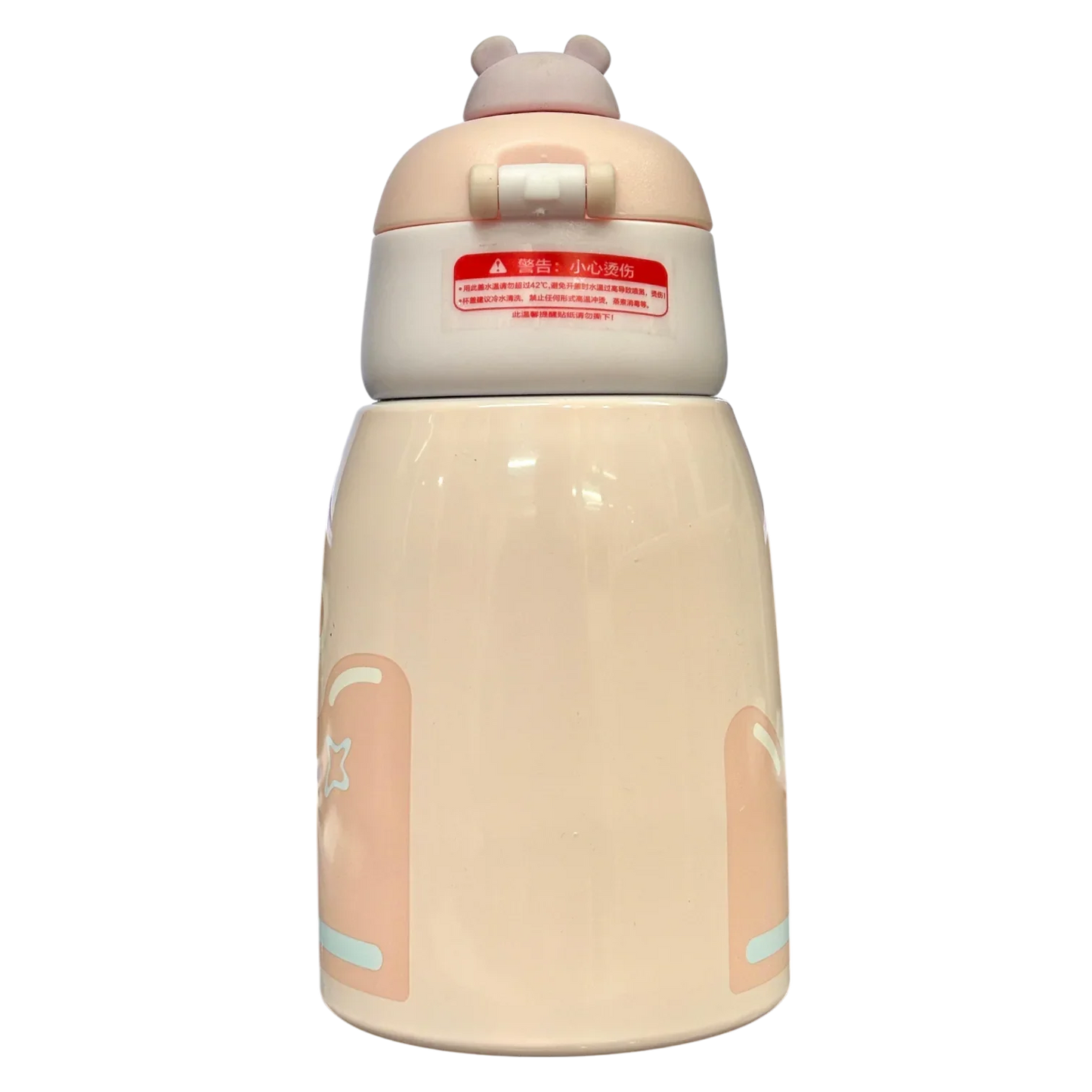 Bear Hug Stainless Steel Digital Water Bottle For Kids with carry bag, additional cup and sipper 500 ML (Pink) - Jaiman Toys