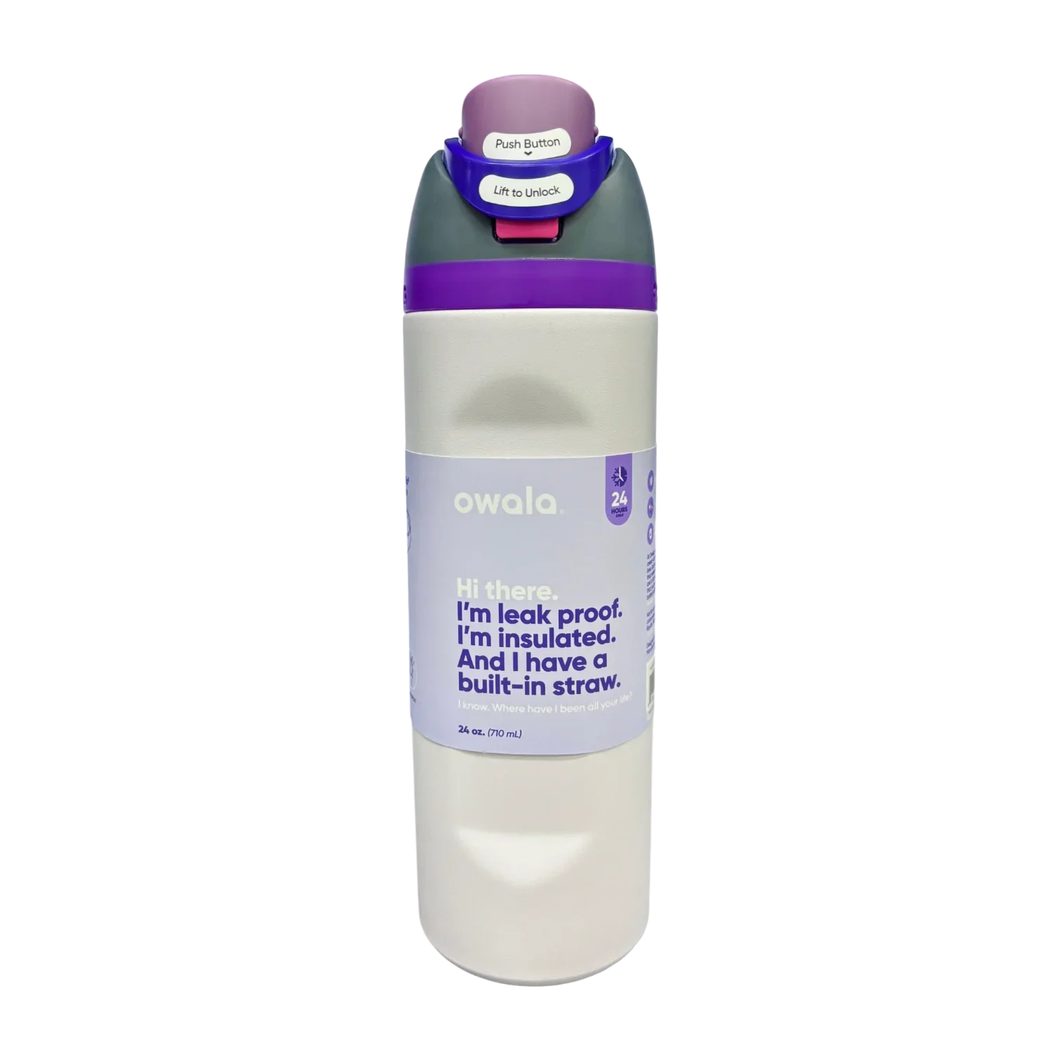 Owala FreeSip Insulated Stainless Steel Water Bottle with Straw for Sports, Travel, and School 24 OZ | 710 ML (White) - Jaiman Toys