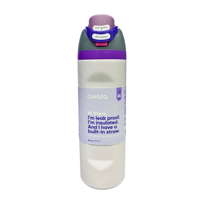 Owala FreeSip Insulated Stainless Steel Water Bottle with Straw for Sports, Travel, and School 24 OZ | 710 ML (White) - Jaiman Toys