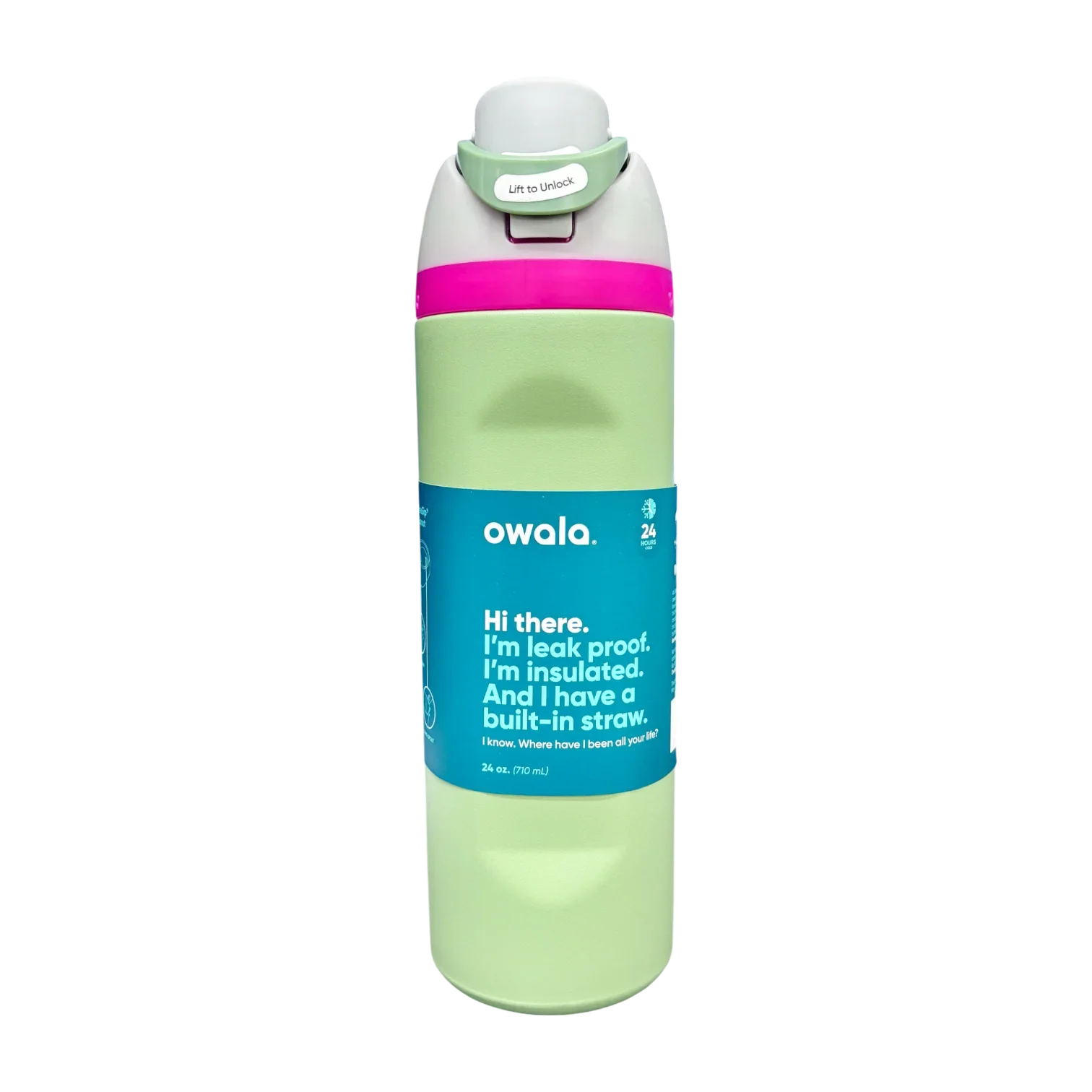 Owala FreeSip Insulated Stainless Steel Water Bottle with Straw for Sports, Travel, and School 24 OZ | 710 ML (Green) - Jaiman Toys