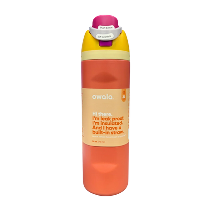 Owala FreeSip Insulated Stainless Steel Water Bottle with Straw for Sports, Travel, and School 24 OZ | 710 ML (Orange) - Jaiman Toys