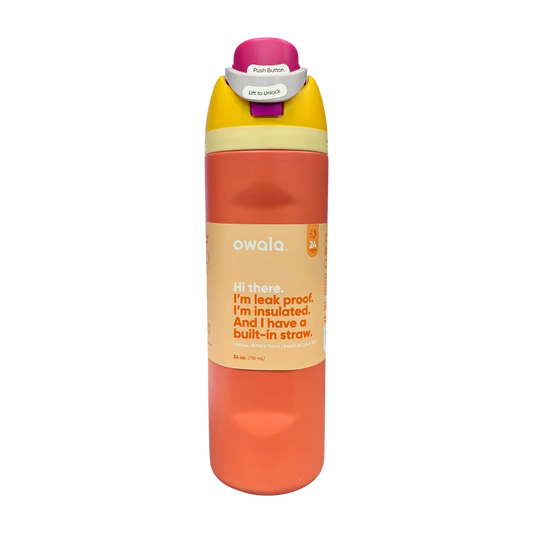 Owala FreeSip Insulated Stainless Steel Water Bottle with Straw for Sports, Travel, and School 24 OZ | 710 ML (Orange) - Jaiman Toys