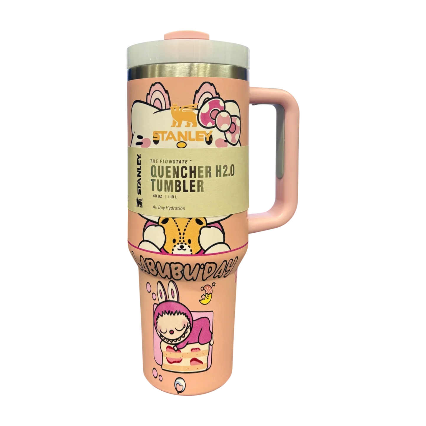 Stanley X Labubu The Quencher H2.0 FlowState™ Tumbler | 1.18L with Straw for Water (40 oz) - Jaiman Toys