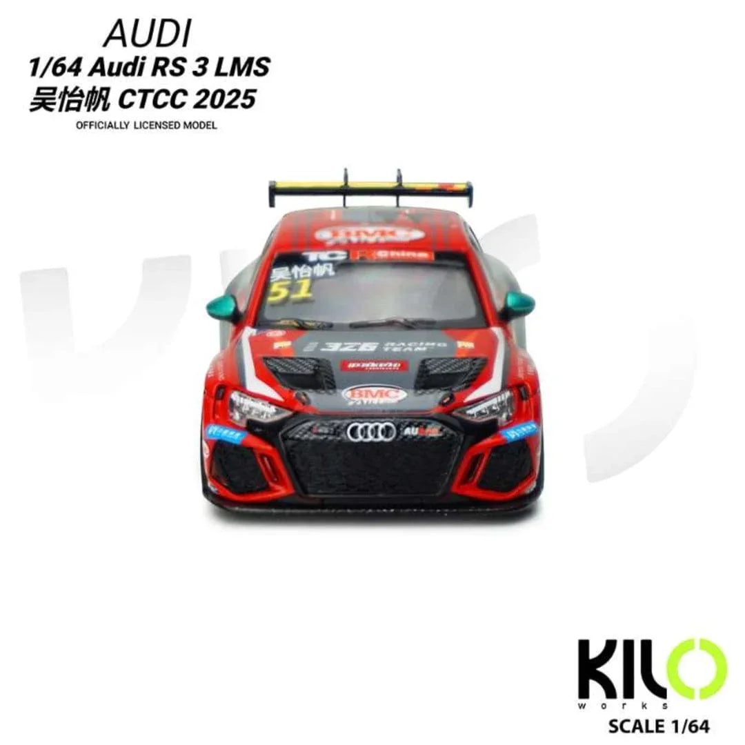 KILO 1:64 Works Audi RS3 LMS TCR 2024  Die-Cast Race Car | 4 Livery Versions | Official Licensed