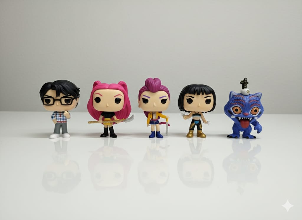 K-Pop Demon Hunters Doll Set – 5 Mini Action Figures Fantasy Collectible Toy Set for Kids (3+ Years)