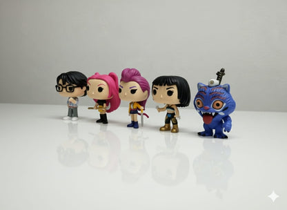 K-Pop Demon Hunters Doll Set – 5 Mini Action Figures Fantasy Collectible Toy Set for Kids (3+ Years)