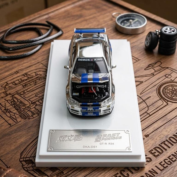 DEMON KING 1:64 Nissan Skyline GT-R34J DKA-054 Chase Car
