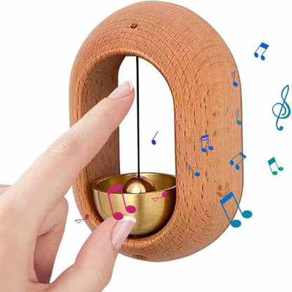 Magnetic Wooden Door Bell Chime – Minimalist Brass Door Chime for Home, Office & Entrance