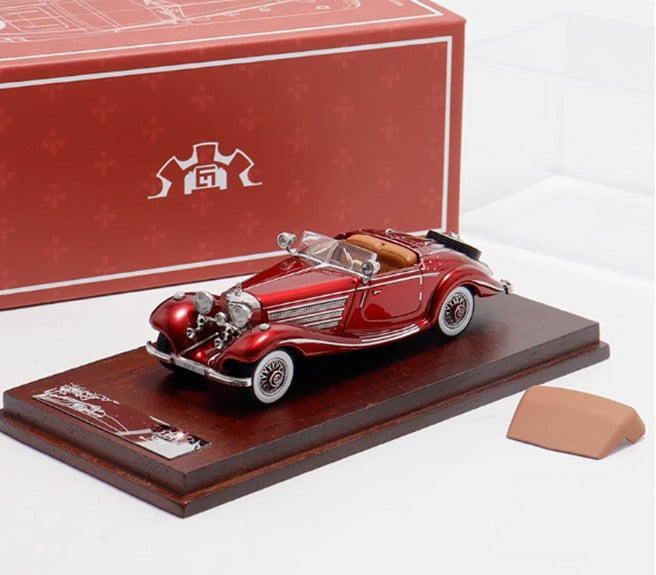 Liberty64 1:64 Mercedes-Benz 500K (W29) Die-Cast Model Car | Classic Luxury Roadster Collectible with 4 Variants