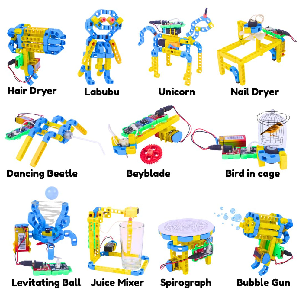WitBlox Girls Robotics Kit 11-in-1 STEM Learning Kit for Kids 8+ | 91 Building Blocks | DIY Robotics & Coding Toy | Make in India | BGX