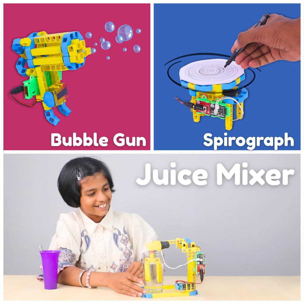 WitBlox Girls Robotics Kit 11-in-1 STEM Learning Kit for Kids 8+ | 91 Building Blocks | DIY Robotics & Coding Toy | Make in India | BGX