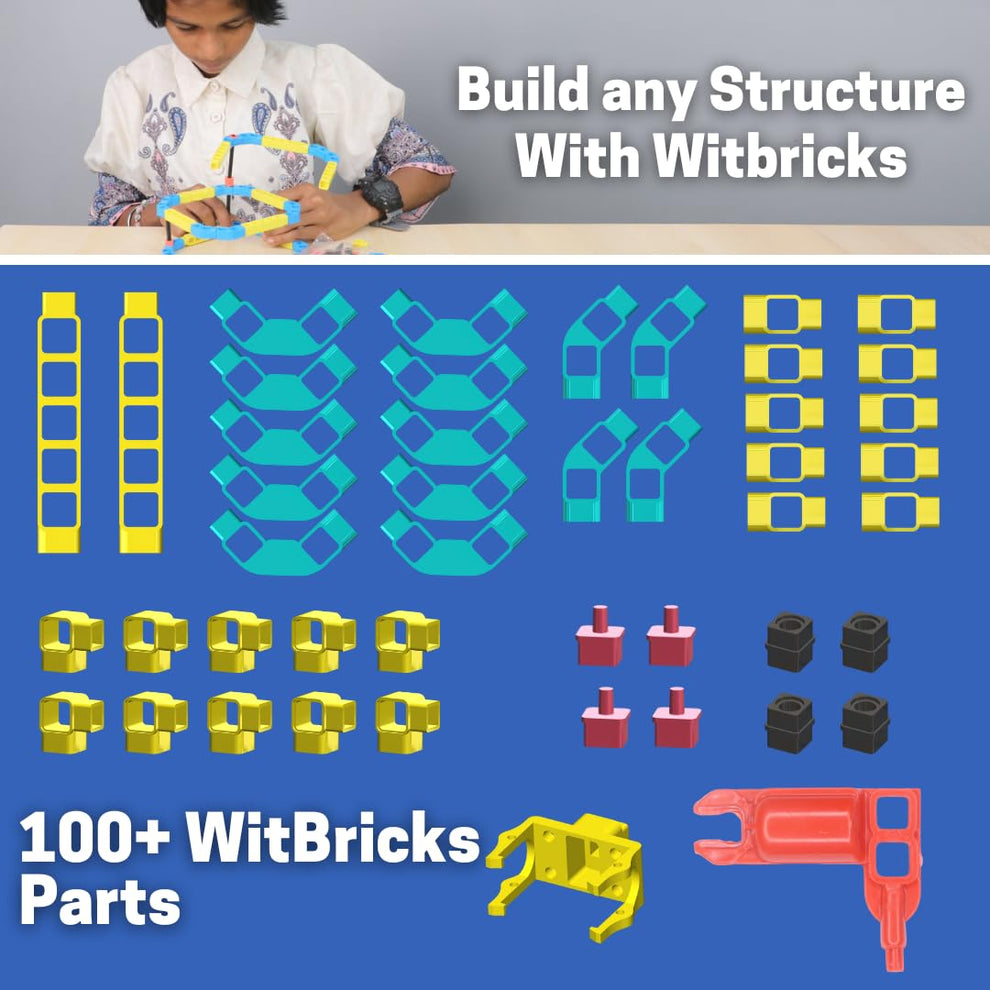 WitBlox Girls Robotics Kit 11-in-1 STEM Learning Kit for Kids 8+ | 91 Building Blocks | DIY Robotics & Coding Toy | Make in India | BGX