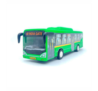Centy Toys Public Commuters Pull Back Action Low Floor Bus Green | Friction Powered City Bus Toy | 3+ Years