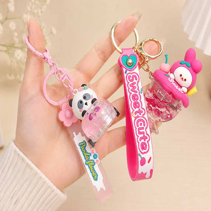 Cute Cartoon Keychain for Kids & Girls | Random Design Key Ring with Strap | Assorted Kawaii Bag Charm & Backpack Accessory (1 Random Design)