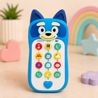 Cute Puppy Musical Toy Phone for Kids | Interactive Learning Mobile Phone with Lights, Sounds & Educational Buttons | Assorted Colours