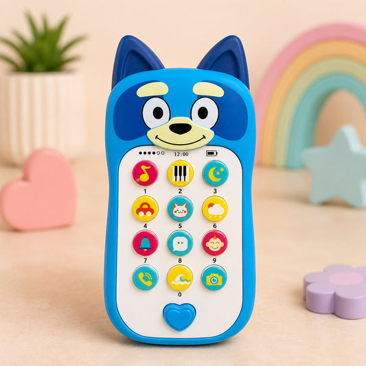 Cute Puppy Musical Toy Phone for Kids | Interactive Learning Mobile Phone with Lights, Sounds & Educational Buttons | Assorted Colours