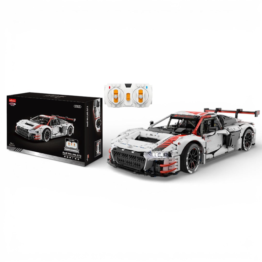 Rastar 1:8 Scale Audi R8 LMS GT3 Building Bricks Set – 3322 Pieces Remote Control Racing Car