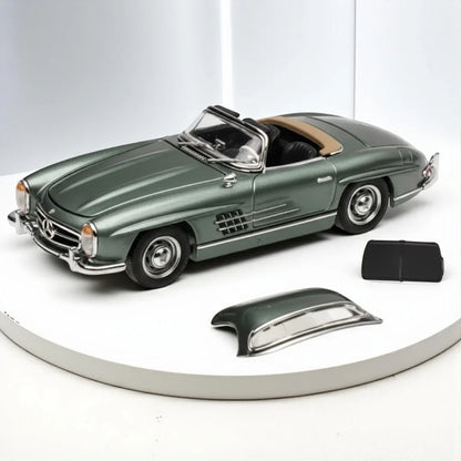 GFCC 1:64 1960 Mercedes-Benz 300SL Roadster Green Diecast Model Car