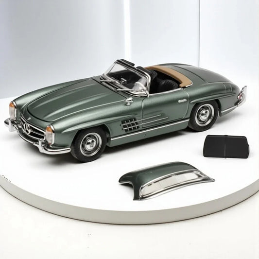 GFCC 1:64 1960 Mercedes-Benz 300SL Roadster Green Diecast Model Car
