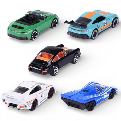 Majorette Porsche Edition Diecast Car Gift Pack – Set of 5 Porsche Model Cars | Premium Metal Collectible Vehicles with Opening Parts
