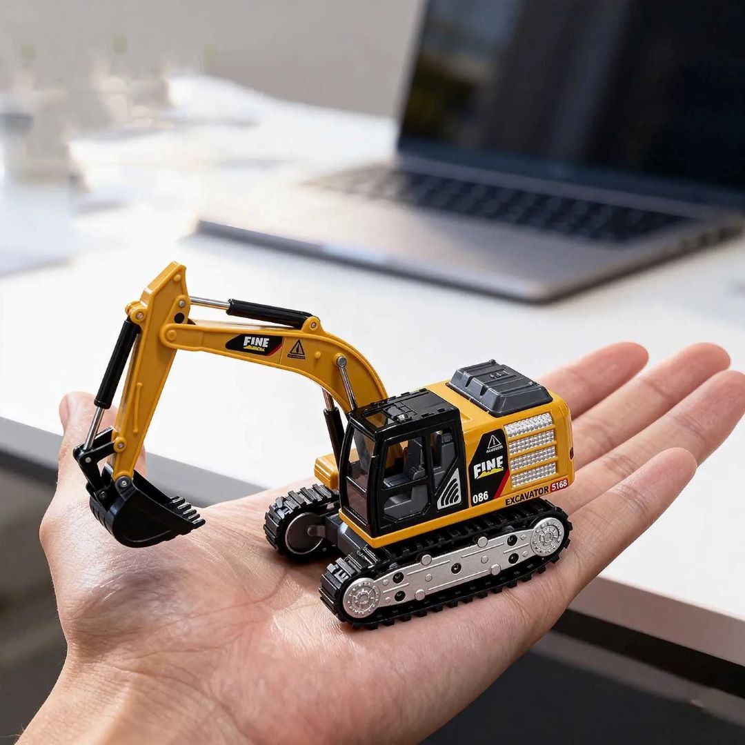 TRASPED HG4-413 1:64 Scale Mini RC Excavator | Alloy Bucket | 270° Rotation | App Control | Lights & Sound