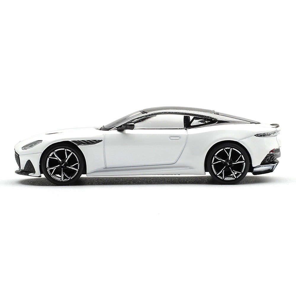 MINI GT 1:64 Aston Martin DBS Stratus White | Premium Die-Cast Collectible Model Car
