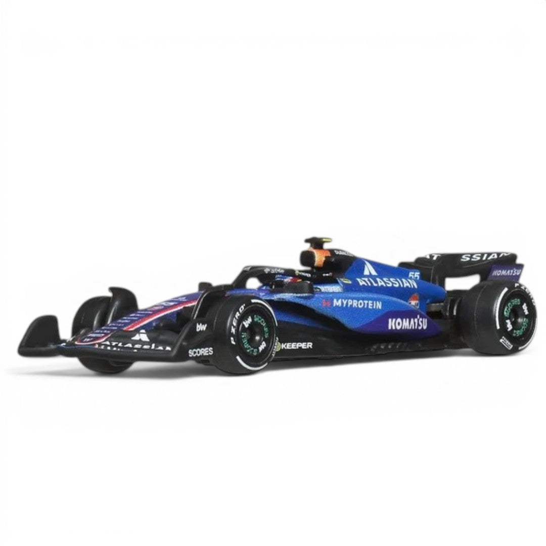 Hot Wheels Premium 1: 64 Formula 1 2025 Atlassian Williams Racing #55 F1 Die-Cast Car | Metal/Metal with Real Riders | BGX