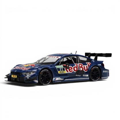 MSZ 1:24 BMW M4 DTM #11 Red Bull Livery Die-Cast Model Race Car with Openable Doors & Pull-Back Action